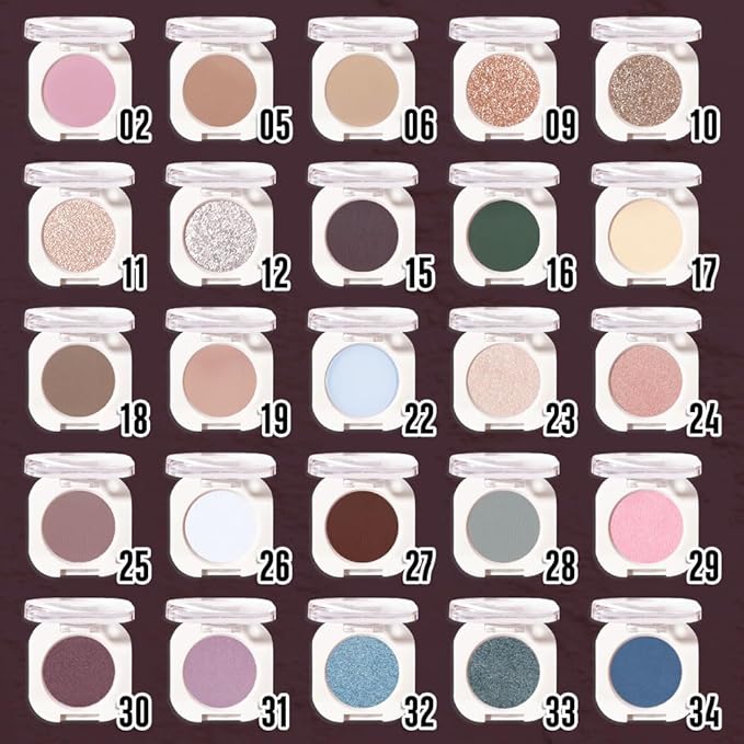 QIDSTERS Plum Matte Single Eyeshadow, Lightweight Blendable Mini Eye Shadow for Older Women, Monochrome Eyeshadow Palette Makeup Pigmented Waterproof, Vegan & Cruelty-Free, 30