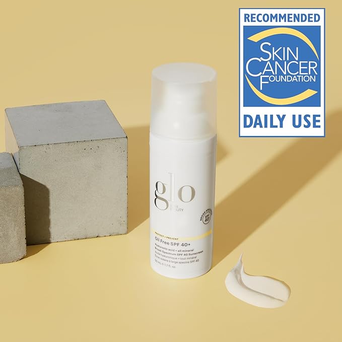 Glo Skin Beauty Oil-Free SPF 40+, 1.7 Fl Oz – Mineral Sunscreen for Face with Zinc Oxide, Hydrating Face Moisturizer with Hyaluronic Acid, Lightweight Broad Spectrum SPF for All Skin Types