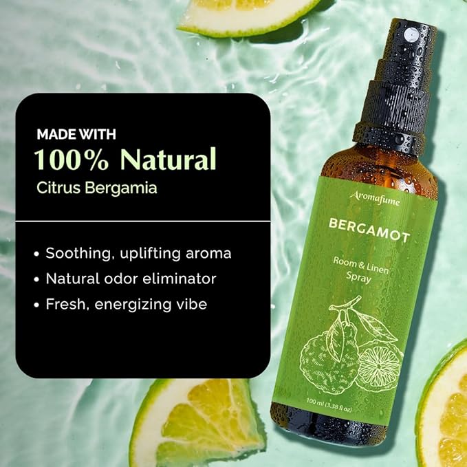Bergamot Air Freshener Spray for Room, Linen & Pillow 100ml by Aromafume