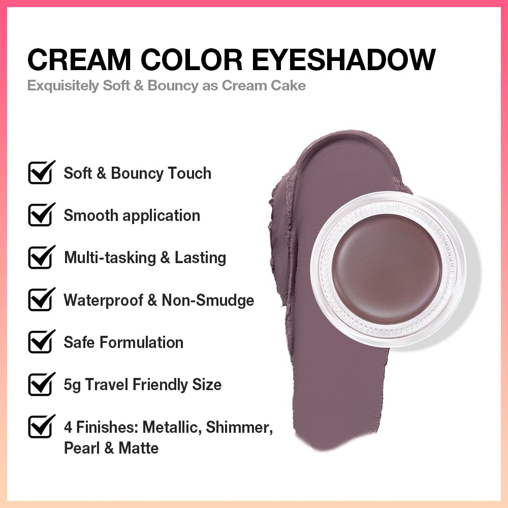 CAKAILA Single Cream Eye Shadow,Chocolate Nude Matte Natural Monochrome Eyeshadow Palette,Waterproof,Long Lasting Naturing-Looking,Vegan & Cruelty-Free,720