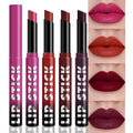 QIDSTERS 4Pcs Matte Lipstick Crayon Set for Women, Neutral Lip Stick Pencil 24 Hour Long Lasting Waterproof, Non-Drying Hydrating Formula Lip Gloss Makeup, Vegan & Cruelty-Free, 02
