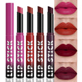 QIDSTERS 4Pcs Matte Lipstick Crayon Set for Women, Neutral Lip Stick Pencil 24 Hour Long Lasting Waterproof, Non-Drying Hydrating Formula Lip Gloss Makeup, Vegan & Cruelty-Free, 02