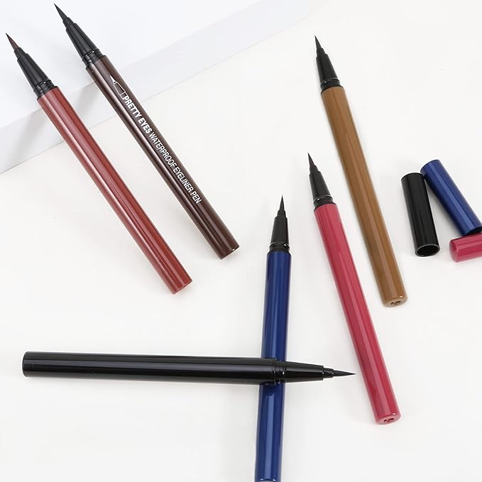 Boobeen 3pcs Liquid Eyeliner Pen, Matte Eye Liner with Precision Tip, Long Lasting Eyeliner Pencil for Bold Eye Makeup, Glides on Smoothly