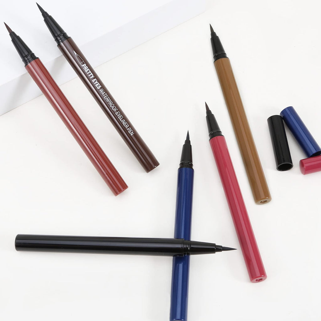 Boobeen 3pcs Liquid Eyeliner Pen, Matte Eye Liner with Precision Tip, Long Lasting Eyeliner Pencil for Bold Eye Makeup, Glides on Smoothly