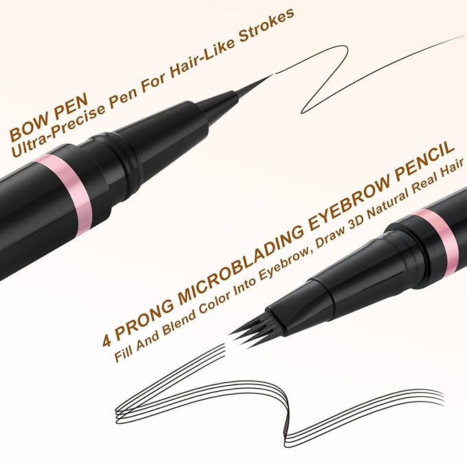LAVONE Eyebrow Pen Kit, Waterproof Brow Pencil, Pomade, Eyeliner, Ebony