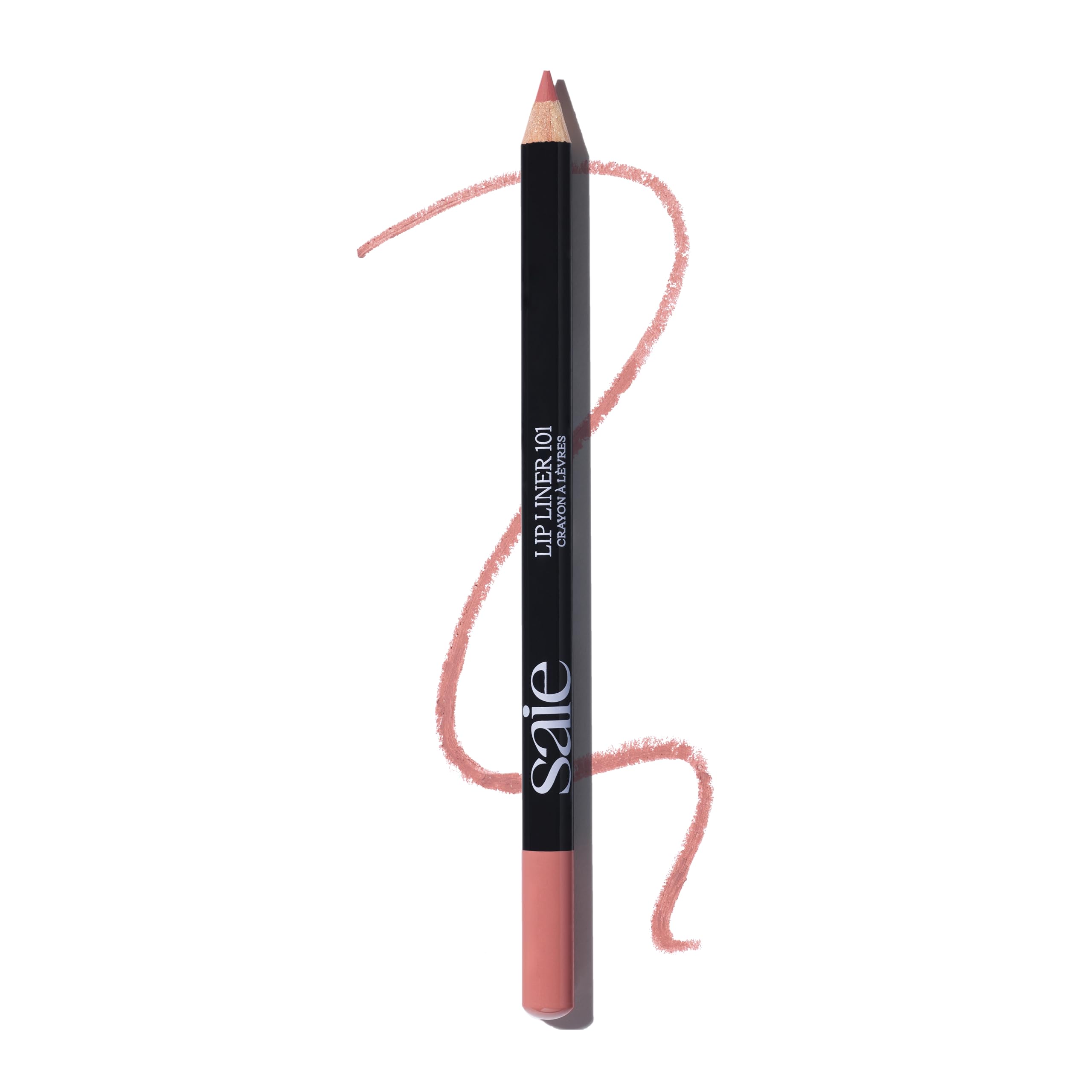 Saie Lip Liner 101 - Lip Pencil Made with a Creamy, Soft Matte Formula for a Naturally Framed or Fully Filled Look - Supercharged with Shea Butter & Jojoba Oil - French (.05 oz)