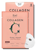 Rael Bamboo Face Sheet Masks, Daily Hydration Skincare (Collagen, 5 Ct)