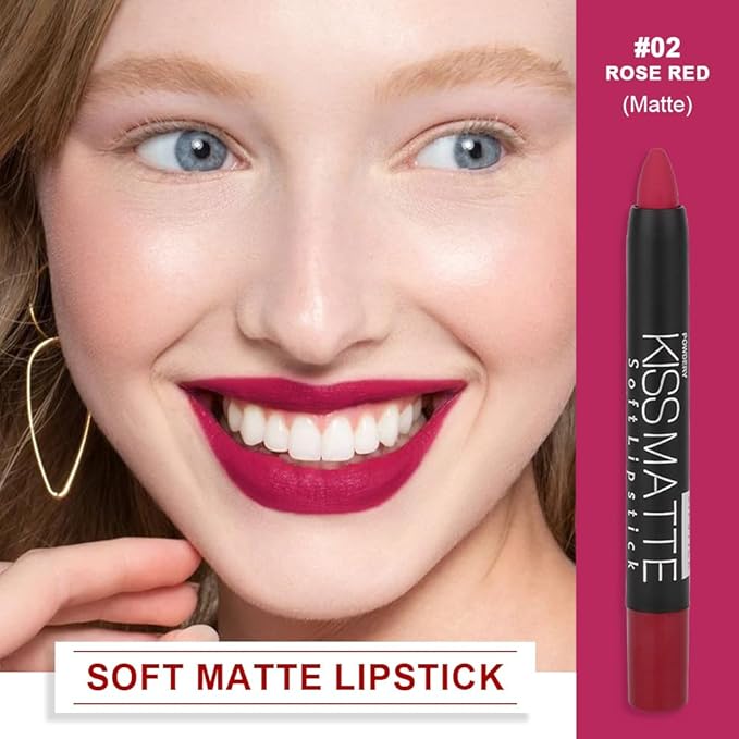 evpct 1Pcs Plum Red Matte Lipstick and Lip Crayon Liner Pencil Pen Set for Women Lip Stain Long Lasting Waterproof labiales mate magicos 24 horas originales pintalabios permanente 24 horas 02