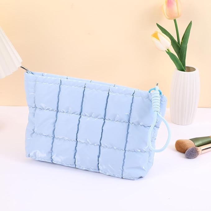 Beayuva Clear Makeup Bag, Holographic Travel Toiletry Pouch for Women