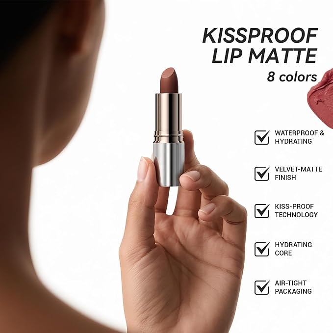 MAANGE Lipstick, Matte Lipstick Long Lasting Transfer-Proof Waterproof & Hydrating Lip Makeup, Full Coverage for a Nourishing Pout,1 Count-N101