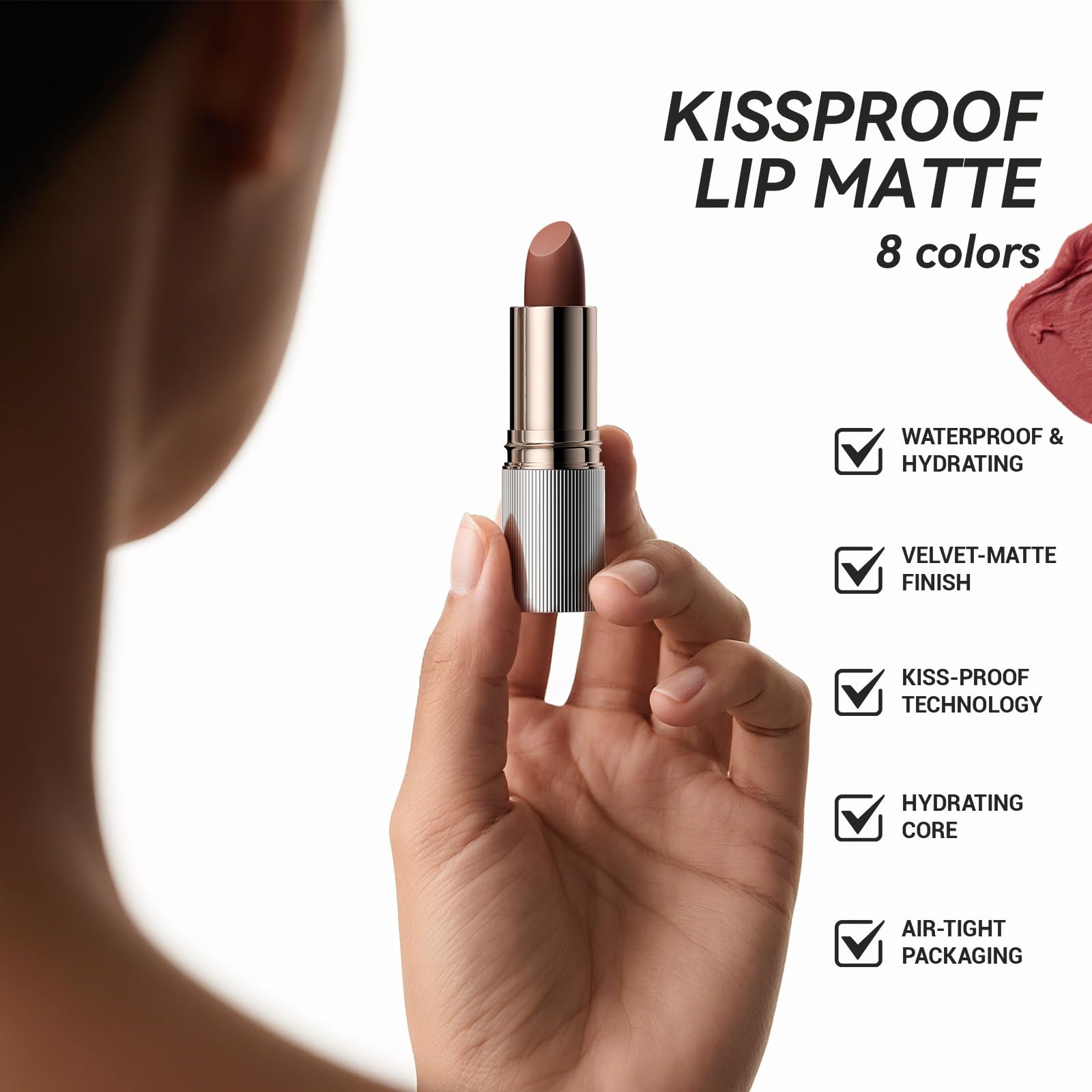MAANGE Lipstick, Matte Lipstick Long Lasting Transfer-Proof Waterproof & Hydrating Lip Makeup, Full Coverage for a Nourishing Pout,1 Count-N101