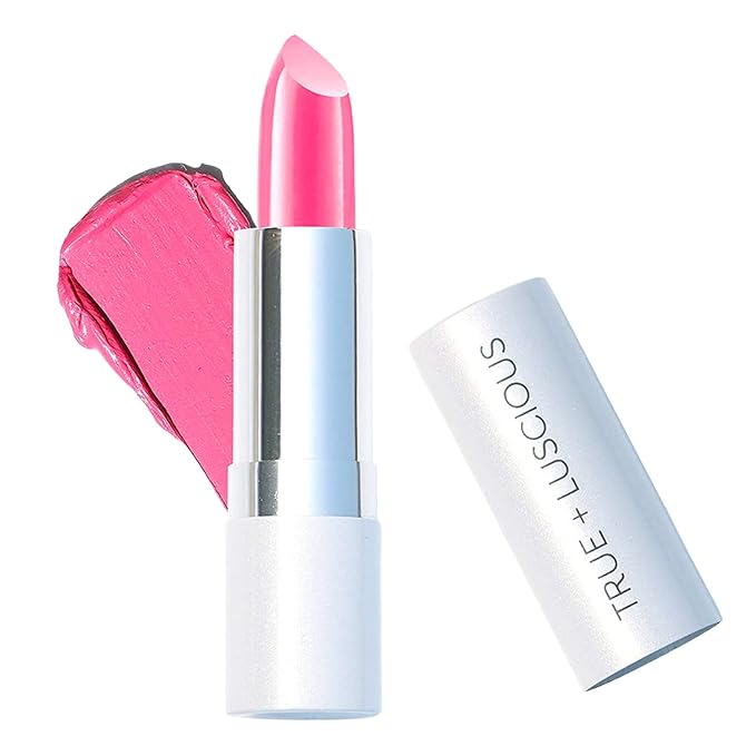 True + Luscious Super Moisture Lipstick | Satin Sheer Lasting Hydrating Lip Color for Dry Lips & All Skin Tones | Lightweight Feel with Hyaluronic Acid & Konjac Root | Vegan | Temptation