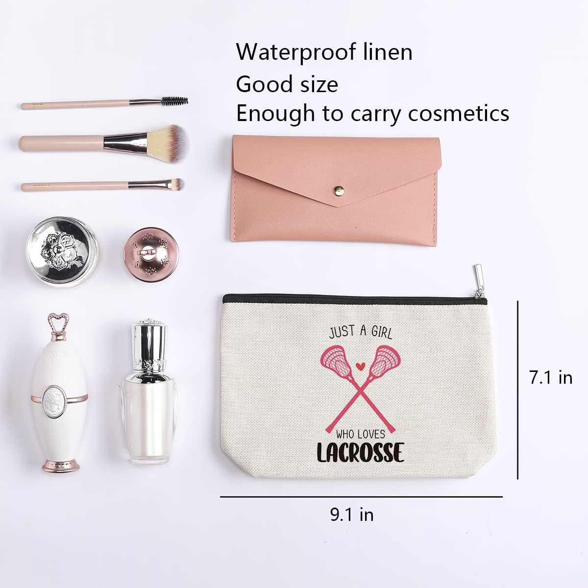 kdxpbpz Lacrosse Gifts Lacrosse Makeup Bag Gifts for Sports Players Team Birthday Gifts for Women Friend Sister BFF Bestie