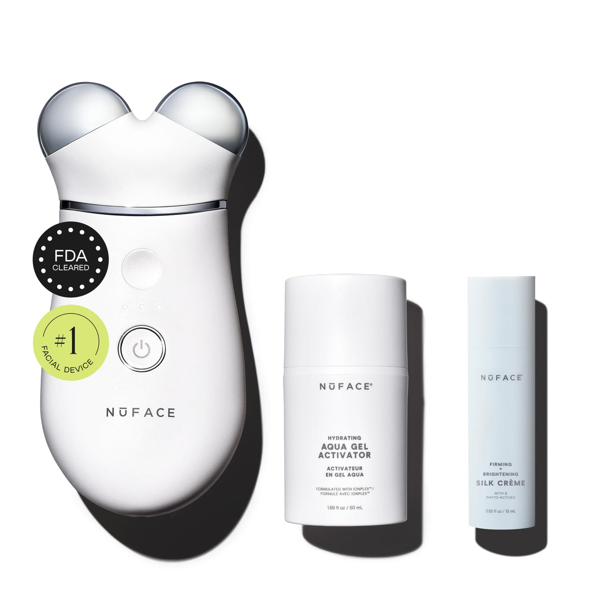 NUFACE Trinity+ Skin Tightening & Face Lift Device - Microcurrent Facial Sculpting Tool to Contour Cheeks, Jawline & Neck, 3 Frequencies, Supports Lymphatic Drainage + Activator Gel, Sandy Rose