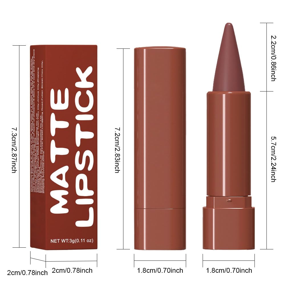JUAAZIN Reddish Brown Gradient Matte Lip Liner Pencil Crayon for Women - Waterproof Smudge-Proof Kissproof Long-Wear Lip Pencil,Flawless Contour Ombre Effect Lip Crayon,Creamy Pigmented Lip Liner 03#