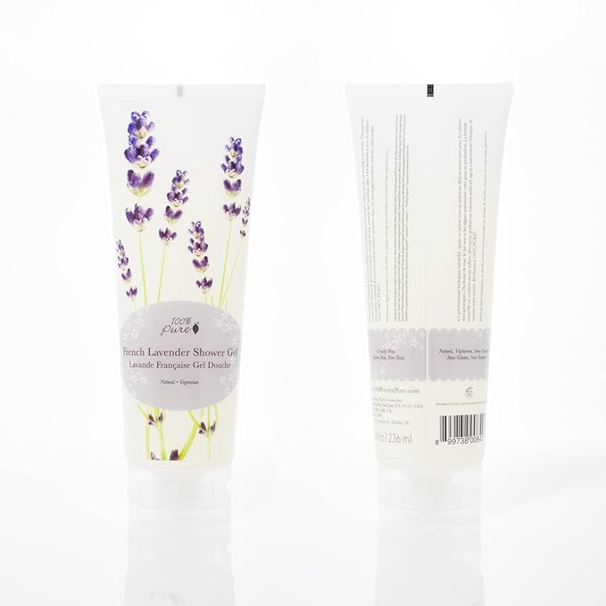100% PURE French Lavender Shower Gel Natural Foaming & Hydrating Body Wash