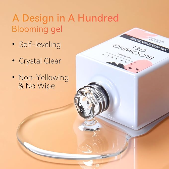 Makartt Blooming Gel & 3D Gel Nail Art Kit for DIY Nail Art Clear