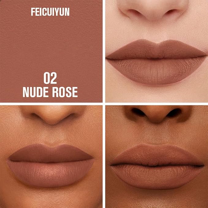 FeiCuiYun Matte Calligraphy Liquid Lip Liner Lipstick Pencil, Nude Rose Long-Lasting Transfer-Proof Lip Stain, Lightweight Lipstick, Sheer Buildable Color, Fades to a Natural Wash of Colors