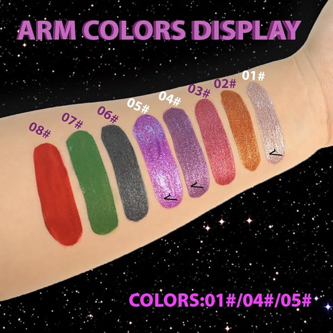 CAKAILA Taupe Purple Dark Purple Metallic Lipstick for Women,Glitter Sparkling Liquid Lipstick,Long Lasting Waterproof Lightweight Non-Drying Bold Dark Lip Gloss for Gothic Stage Makeup,Vegan