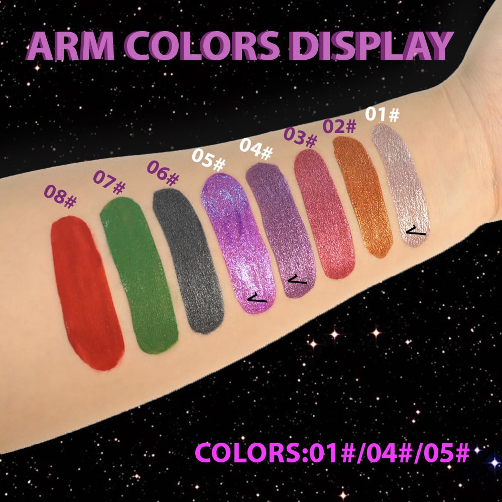CAKAILA Taupe Purple Dark Purple Metallic Lipstick for Women,Glitter Sparkling Liquid Lipstick,Long Lasting Waterproof Lightweight Non-Drying Bold Dark Lip Gloss for Gothic Stage Makeup,Vegan