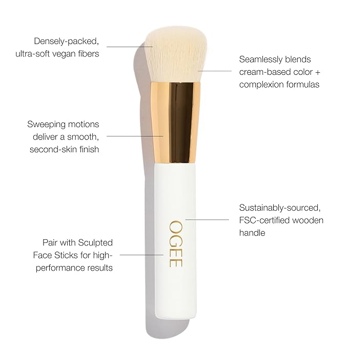 Ogee Blender Brush - Ultra-Soft Foundation Brush with Vegan Bristles