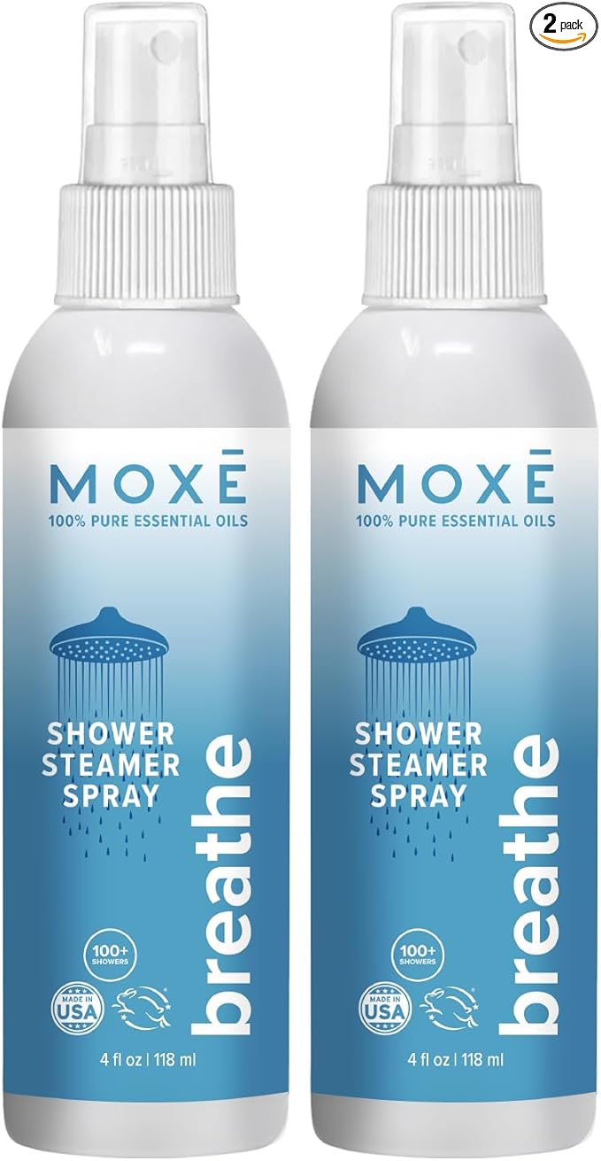 MOXĒ Breathe Shower Steamer for Congestion & Sinus Relief, 4oz, 2 Pack
