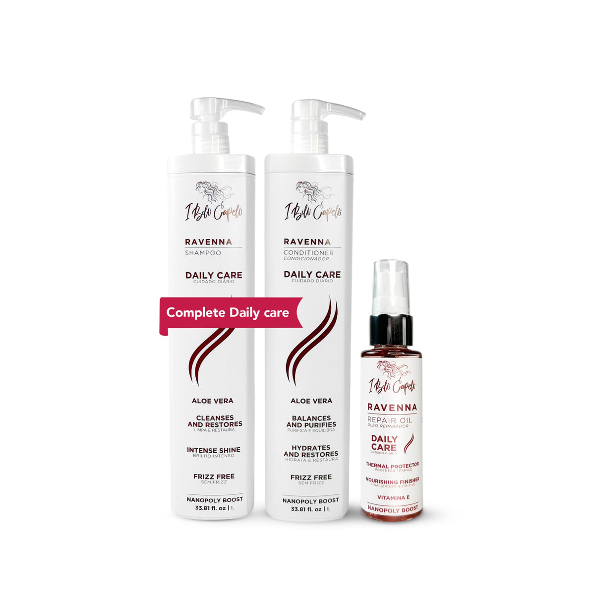 I Belli Capelli Ravenna Daily Care Shampoo, Conditioner, Mask & Oil Set