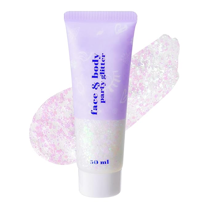 DAGEDA Iridescent Body Glitter Gel, Sparkly Hair Face Glitter Makeup