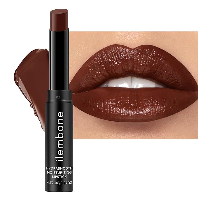 ilembane Cocoa Brown Hydrating Lipstick, Glossy Tinted Lip Balm - Cocoa