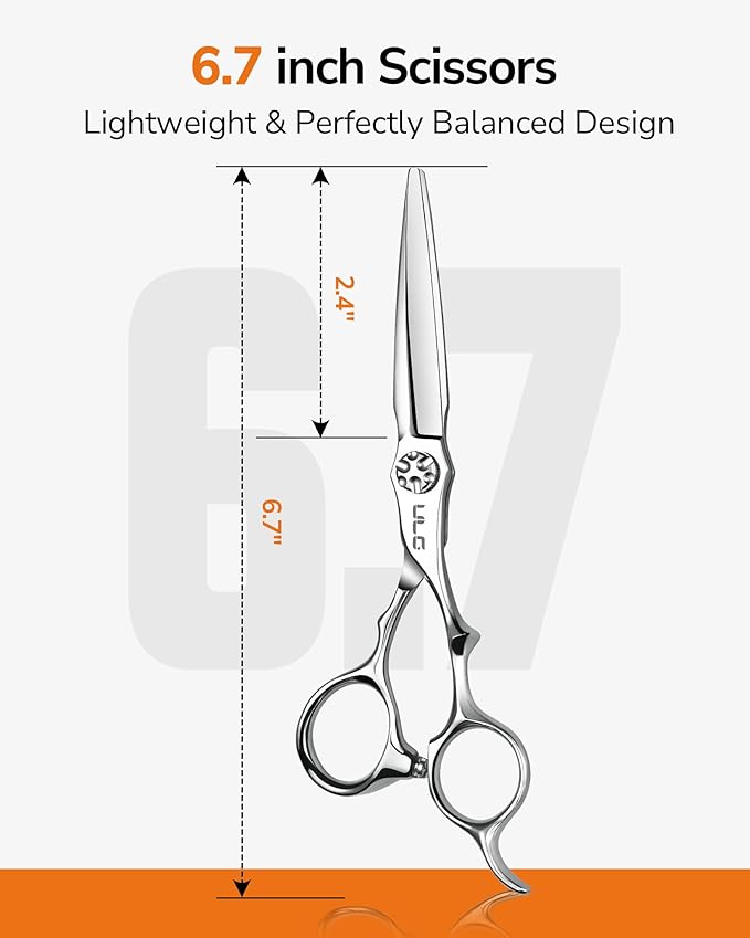 ULG Professional Hair Cutting Scissors 6.7" Japanese 440C Barber Shears