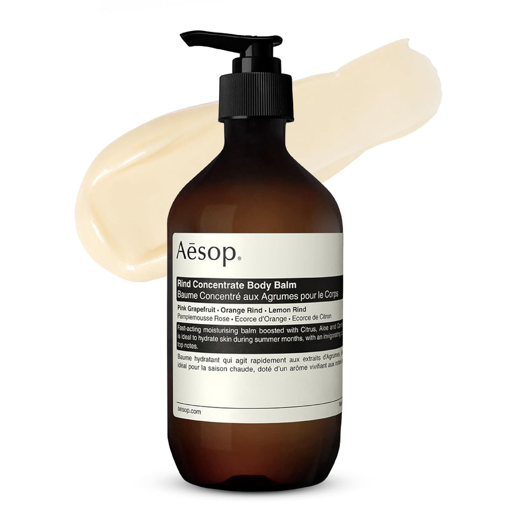 Aesop Rind Concentrate Body Balm - Lightweight, Fast-Absorbing Hydration with Pink Grapefruit, Orange Rind, Lemon Rind, Aloe Vera & Nut Oils - Bright Citrus Fresh Scent - 500 mL / 16.9 fl oz