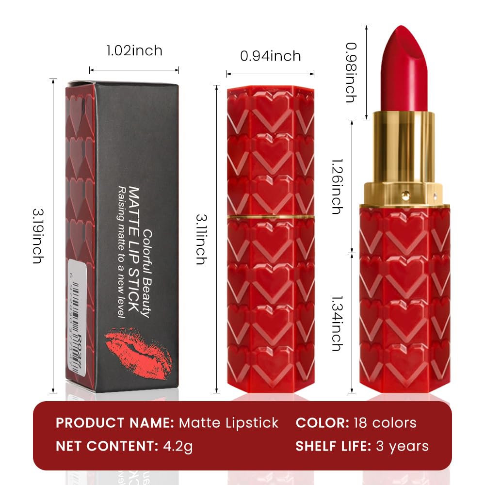 3 Pcs Matte Velvet Lipstick for Women Set,Nude Long Lasting Matte Lip Stick 24H Waterproof for Girls Natural Lip Makeup,Non-Stick Lipstick Makeup for Women,labiales magicos 24 horas originales