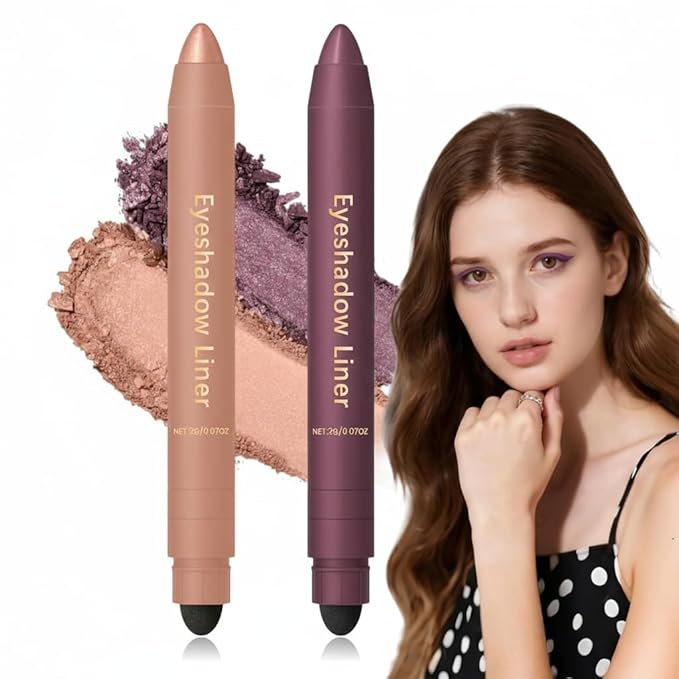 VFFWBB Shadow Liner 2-in-1 Eyeliner Eyeshadow, Waterproof Smudge Proof Plum Shimmer for Natural and Smoky Eyes, Easy to Apply