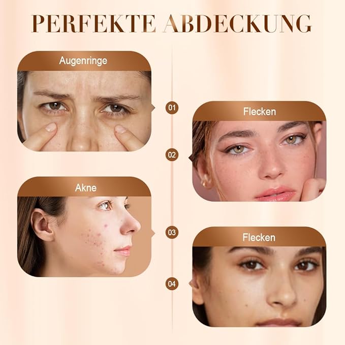 Color Changing Foundation for Mature Skin, Hydrating and Lightweight Liquid Foundations, Tone Suitable for All Skin Types (2pcs)