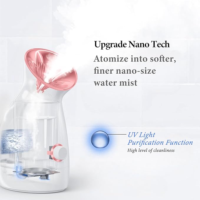 Colorfarm Facial Steamer Nano Ionic: Large Face Steamer Deep Cleaning Unclogs Pores - Humidifier Hot Mist Home Sauna Spa for Women Men Sinuses Moisturizing (3-in-1)