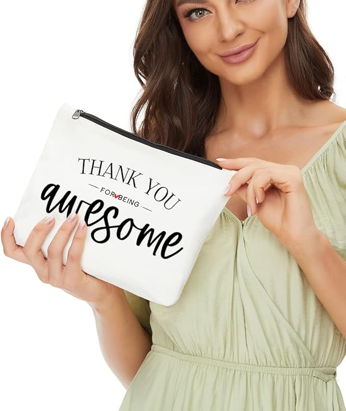 JIUWEIHU Inspirational Gifts for Women Makeup Bag, Appreciated Cosmetic Bag