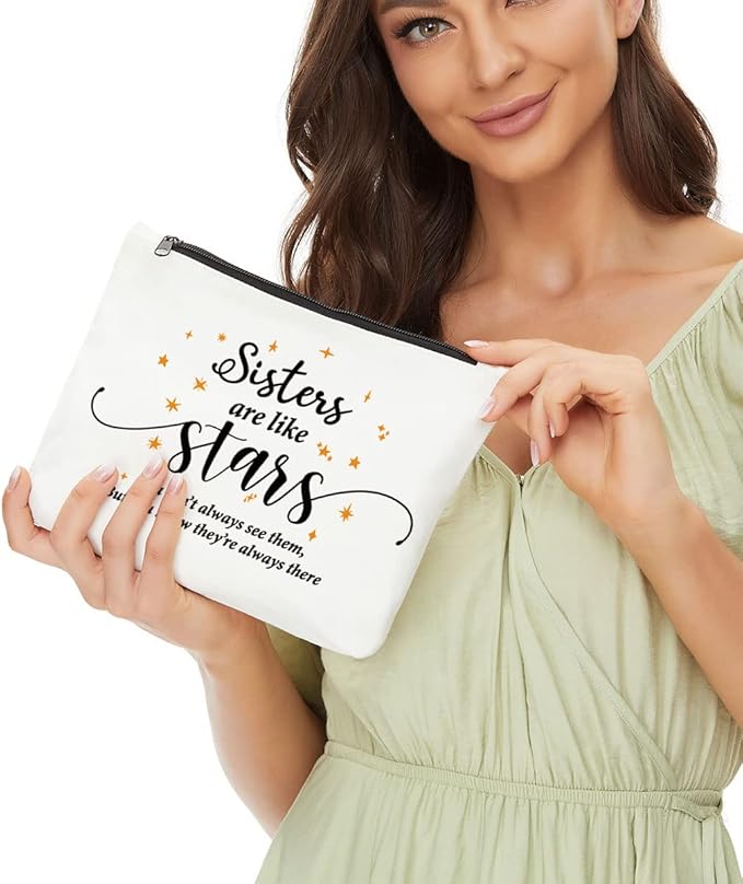 Sister Gift Makeup Bag, Sisters Gifts from Sister, Travel Cosmetic Bag