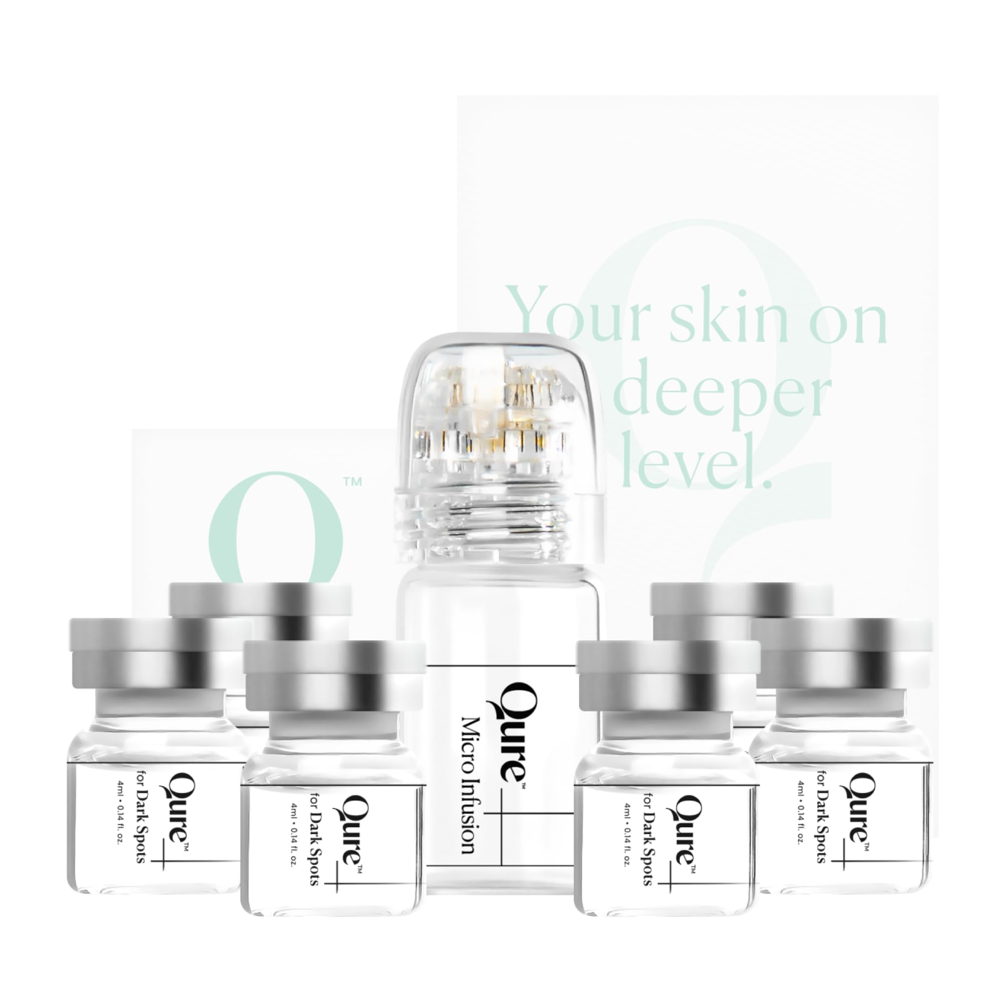 Qure Micro Infusion System for Face & Neck - Facial Moisturizing Essence, Hydrating Serum for All Skin Types, Refreshed Skin - 3-Month Supply