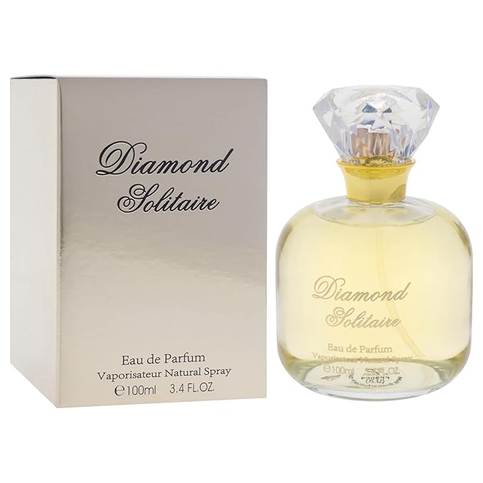 Fine Perfumery Diamond Solitaire - Long Lasting Perfume for Women - Floral Fragrances - Eau de Parfum - Bergamot, Rose Perfume for Women - 3.4 oz