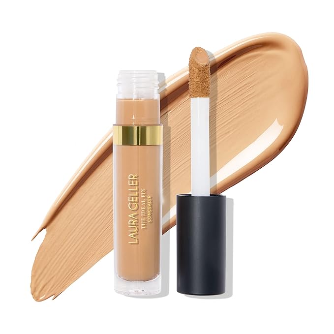 LAURA GELLER NEW YORK Ideal Fix Under Eye Concealer for Mature Skin – 04 Medium - Full Coverage, Anti-Aging, Color Correcting – Covers Dark Circles & Blemishes – Hydrating, Crease-Free, Long-Lasting