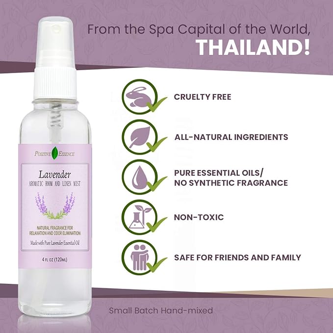 Lavender Room & Pillow Spray with Essential Oil, Linen Mist, 4.05 fl oz