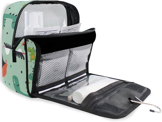 senya Hanging Travel Toiletry Bag Dinosaur Kit Makeup Case Cosmetics Organizer for Men Women