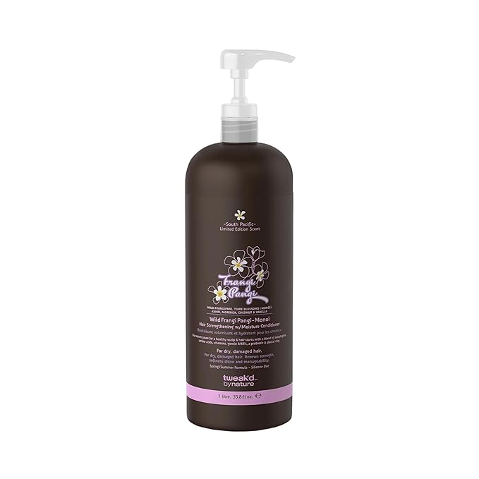 Tweak’d by Nature - Restore Frangi Pangi-Monoi Hair Strengthening Conditioner, Sulfate Free Deep Conditioner for Dry, Damaged Hair, with Coconut, Monoi Oil, and Wild Frangipani for Shine (33.8 ounces)