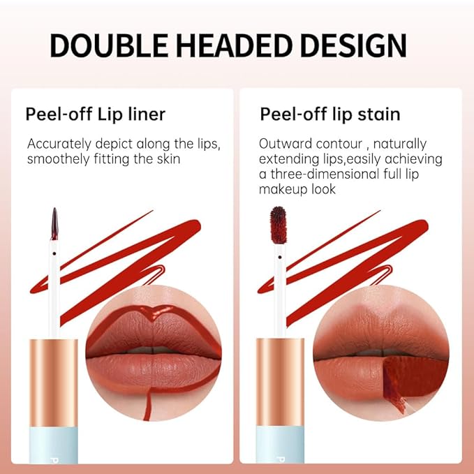KXmzeG Matte Lip Liner Peel Off Lip Stain, Long Lasting Peel Off Lip Liner Stain, Peel-off Lip Gloss For All Skin Types, Transfer-proof Highly Pigmented Color Waterproof, 01#(01#, Pack of 1)