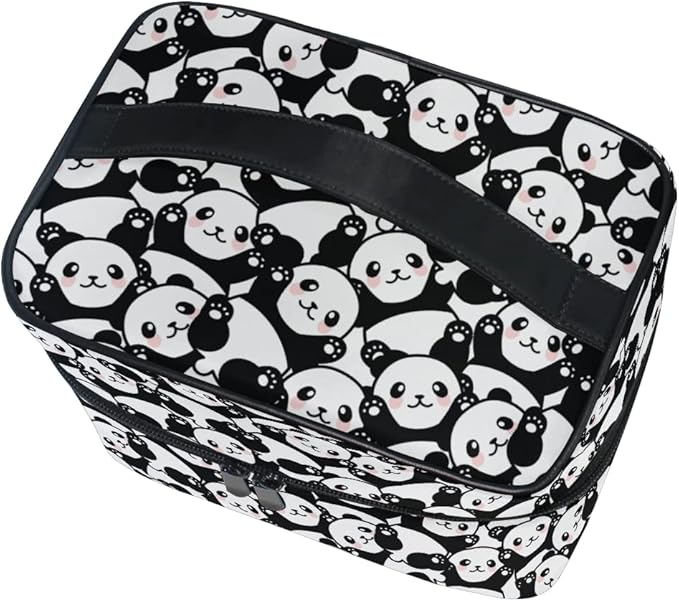 MNSRUU Makeup Bag, Animal Cute Little Panda Travel Makeup Organizer Bag Cosmetic Cases Toiletry Bags for Girl Women Ladies
