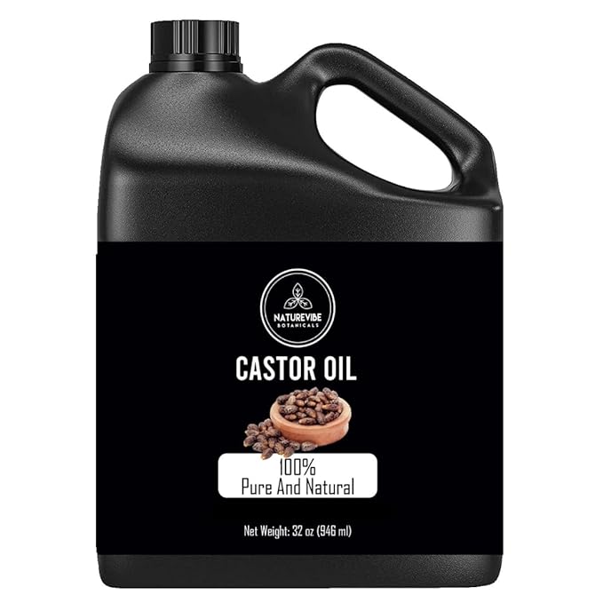 Naturevibe Botanicals Castor Oil 32 oz 100% Pure Cold-Pressed & Hexane-Free | Natural Hair, Skin & Lash Oil | Vegan, Non-GMO | Great for Hair Growth, Brows, Eyelashes & Skin Care
