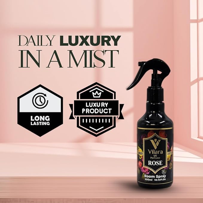 Room Spray Freshener - Long-Lasting Luxury Scents - Room and Linen Spray for Bedding, Sheets, Fabric, Furniture for Aromatherapy - 10.14 fl oz (Rose)