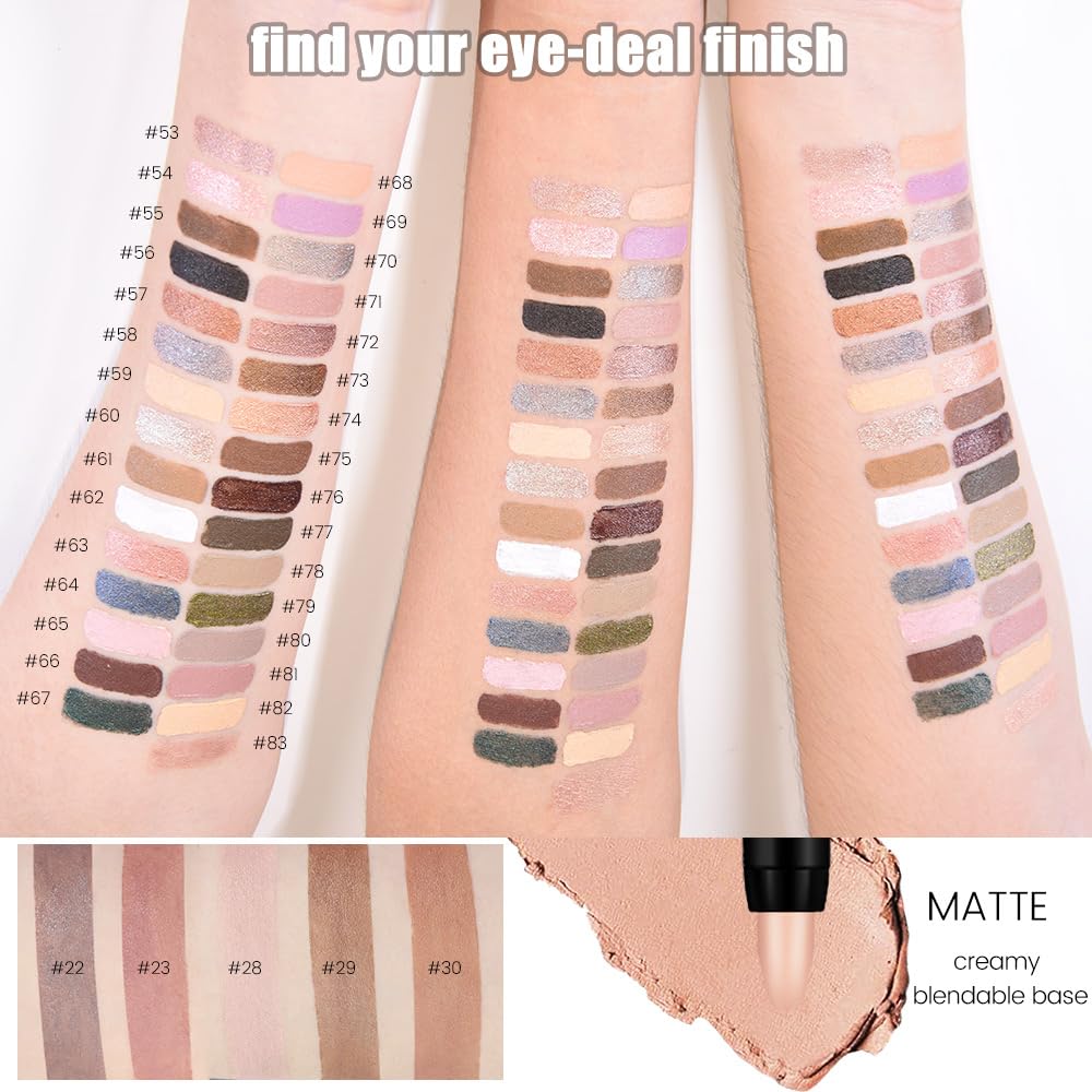 IATMOMOD 8Pcs Cream Eye Shadow Sticks Makeup for Women, Matte Shimmer Eyeliner Pencil Eyeshadow Brightener Stick for Eyes, Waterproof Eyeshadow Applicator Blendable sombras para ojos Set12#