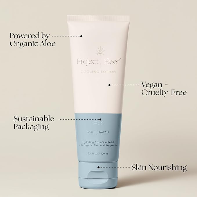 Project Reef After Sun Cooling Lotion Natural Aftersun Care, 3.4 Fl oz