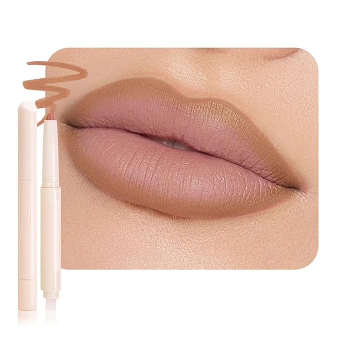 SUAKE Plump Matt Lipstick Lipliner Pencil Pack,Waterproof Crayon with Silicone Smudger for Define Contours & Sculpting Lip, Longwear Moisture Smooth Creamy Formula for Lip Makeup-02 Wine (A10)